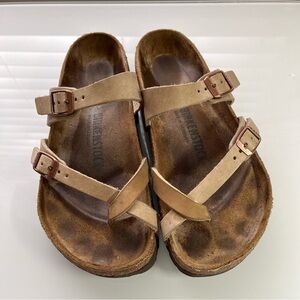 Birkenstock Mayari Oiled Leather Sandals Tobacco Brown EU 37